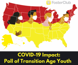 image shows text: COVID-19 Impact:Poll of transition age youth FosterClub logo